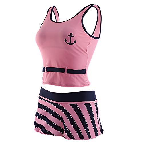 BIKMAN Summer Children Kids Two-Piece Swimsuit Swimwear Swimdress for Girl (Pink, 152(10-12 Years Old)) - Thumbnail 6