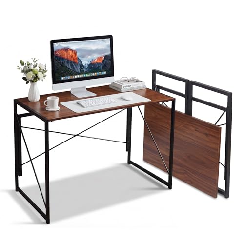 ZENY Folding Computer Desk 39'' Sturdy Writing Desk Gaming Desk