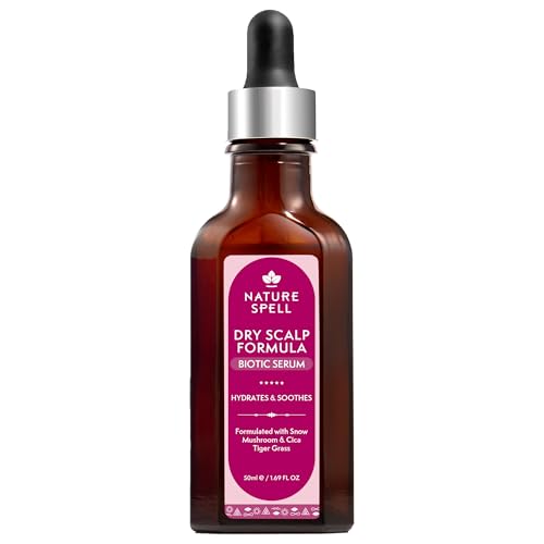 Nature Spell Dry Scalp Serum, Hydrating and Soothing Formula with Hyaluronic Acid & Plant Collagen, Lightweight, Vegan, 50ml