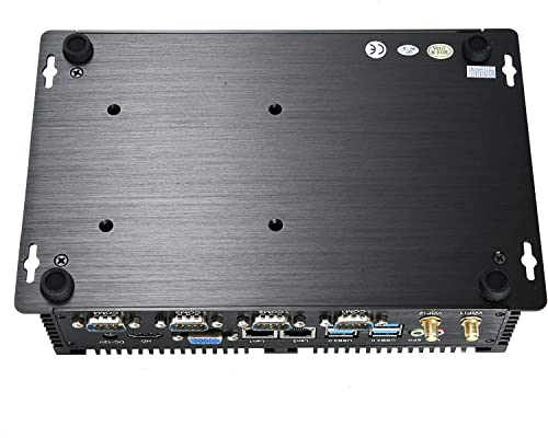 Image of KINGDEL Fanless Industrail Computer, Mini Desktop PC with Celeron 1037U Dual Core CPU, 8GB RAM, 512GB SSD, 2xNICs, 4xUSB 3.0, 4xCOM RS232, HD Port