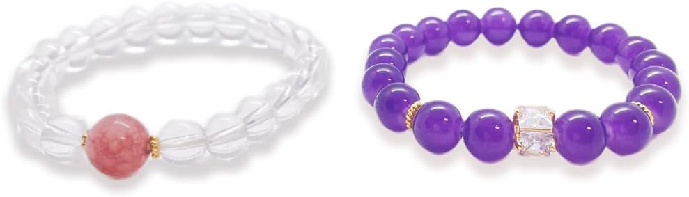 Amethyst for women Healing Crystals Bracelet for Stretch Good Luck Bracelet Gifts Wealth and Prosperity Healing Peace and Health Anxiety Natural Gemstone Bead - Image 5