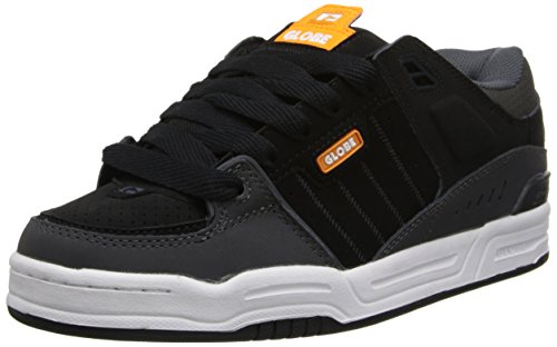 Image of Globe Mens Fusion Skate Shoes, Black /Charcoal /Orange, 5 M US