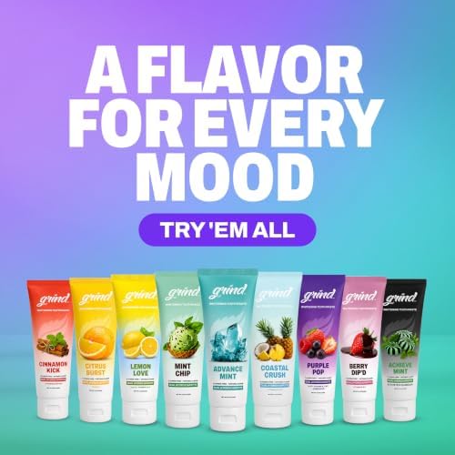Grind Toothpaste 3-Pack, Nano-Hydroxyapatite Fluoride-Free Formula | Appropriate for Sensitive Teeth, Adult Oral Care | Best Sellers Bundle - Mint Chip, Coastal Crush & Citrus Burst image 5