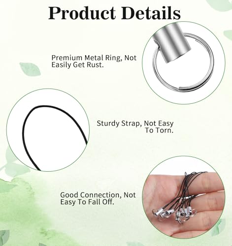 FRCTLNKG 100PCS Phone Charm String, Cell Phone Charm Strap Detachable USB Drive Keychain with Hanging Ornament - Black for DIY Christmas Ornaments & Personalized Gifts - Thumbnail 5