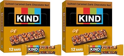 Image of KIND Nut Bars, Salted Caramel & Dark Chocolate Nut, Healthy Snacks, Gluten Free, Low Sugar, 6g Protein, 12 Count (Pack of 2)