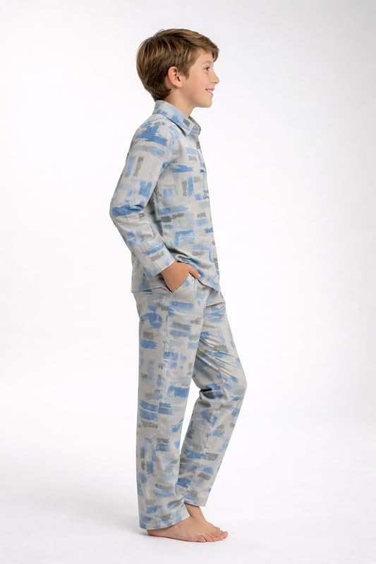 Image of 3BROS Kid's Pure Cotton Full Sleeves Night Suit /Dress for Boys /Girls Full Pajama & Top Sleep Suit Combo Set