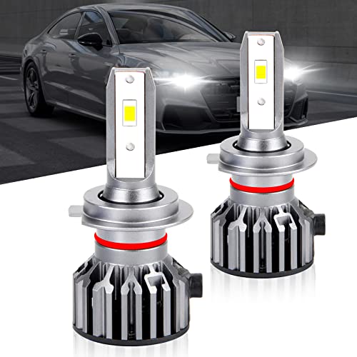 OPP ULITE H7 LED ampoules de phare, 60W 10000lm 6500k xénon blanc IP67 imperméable à l'eau halogène mise à niveau remplacement H7 LED voiture phare Conversion Kit, pack de 2