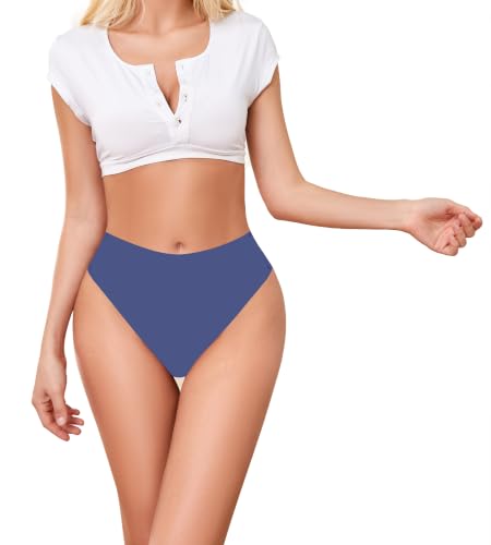 JINFLAIR 6 Pack High Waisted Seamless Thongs For Women No Show Underwear - image 2