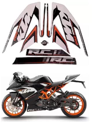 Image of OHITO Bike Fancy Stickers and Decal Kit Stickers Compatible with KTM rc200 Old Black 2016