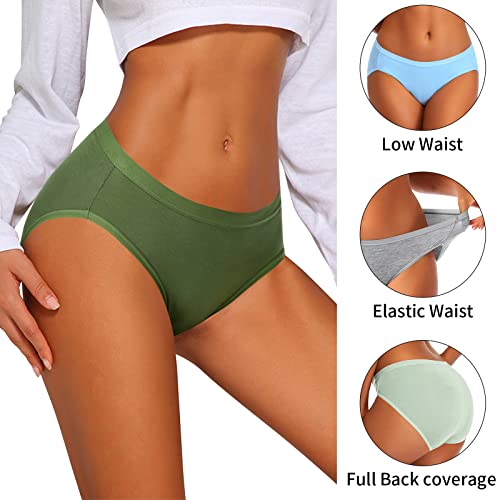 Eiggam Women's Cotton Bikini Panties,High-Cut Full Coverage Stretch Cool Underwear for Women4