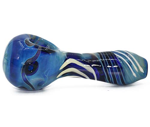 image for OSPITUR Handmade 4 inch Blown Glass Crafts Tube Decorative Bowl (Blue)