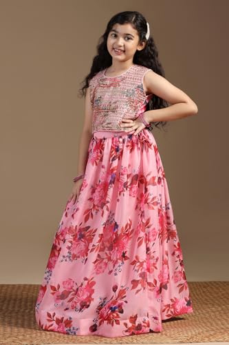 Image of Fashion Dream Girl's Organza Readymade Tabby Lehenga Choli |Lehenga |Traditional Lehenga Choli