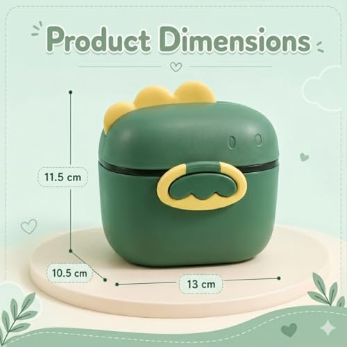Image of StarAndDaisy Formula Milk Container for Baby Milk Powder Container with Scoop Holder, Portable Formula Dispense, Airtight First Feed Baby Food Storage Container /Box for Travel 200 Grams -Olive Green