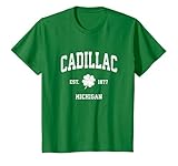 Cadillac Michigan Vintage Trèfle Sports T Shirt