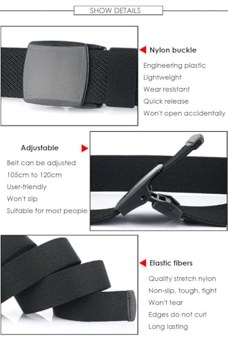 Metal Free Men'S Elastic Belt Strong Engineering Plastic Quick Release Nylon Buckle Outdoor Girdles2