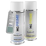 MG PRIME Vernice per auto Kit di bombolette a spruzzo per Fiat 333/B Verde Spirito Libero/Reviva Grün Bomboletta spray da 400ml di vernice di base vernice trasparente