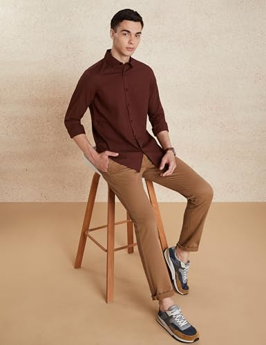Image of Amazon Brand - Symbol Men's Solid Slim Fit Cotton Casual Shirt | Plain | Full Sleeve | Summer (Available in Plus Sizes)