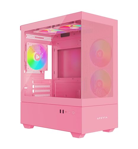 Apevia Phantom-MESH-PK Micro-ATX Mesh PC Case with 5X 120MM ARGB Fans