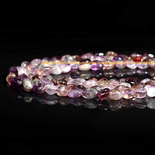 StarEidolon 100% Natural Stone Gemstone Irregular Nugget Chips Beads Semi 6-8mm Beads Crystal Energy Necklace Bracelet DIY Healing Power Stone for Jewelry Making 1 Strand 15 (AAA Chorite Crystal)