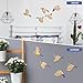 Barydat 5 Pcs Wooden Bird Wall Art Wood Flying Birds Wall Decor Rustic Folk Art Scandinavian Home Decor for Gift Living Room Bedroom Kitchen Office(Blue)