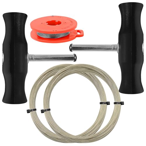 Yonality 5 Outils de Retrait de Pare-Brise, Outil de Dépose de Vitres de Voiture, 3 Pièces Fils de Coupe et 2 Pièces Poignées de Vitre pour Fenêtre de...