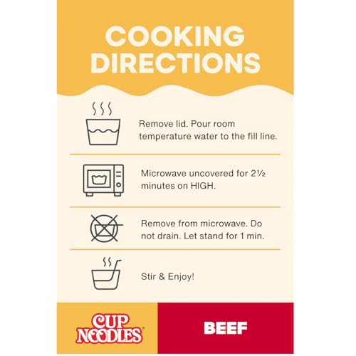 Nissin Cup Noodles Protein Ramen, Beef Flavor with Bone Broth, 16g Protein, 2.54 Ounce Cup (Pack of 6) image 5