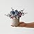 Rosscer Artificial Flowers Kit with Pot, Combination of Fake Silk Burnt Blue Roses and Greenery,Small Plant Potted Decor for Offices,Bookshelf,Bedroom, Living Room,Party,Wedding Decorations…