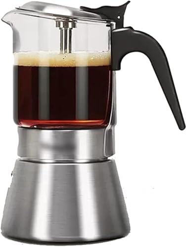 Cafeteras Cafeteras Espresso Moka Pot, café de doble válvula, cafetera de acero inoxidable de 4/6/9 tazas, estufa de cerámica eléctrica hecha a