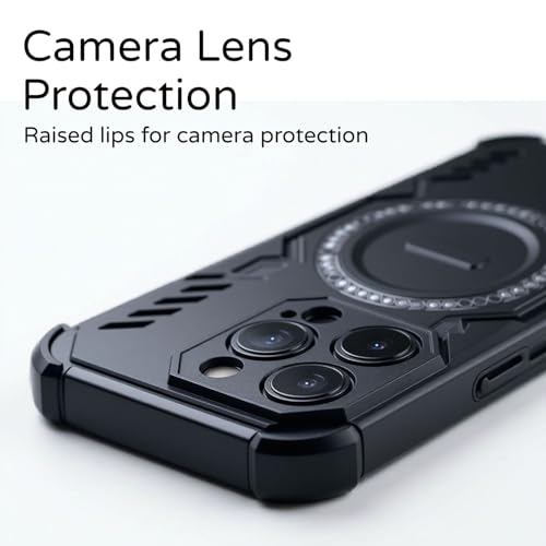 Image of ShieldTech Back Cover Case for Apple iPhone 15 Pro | 360 Protection Mobile Phone Case Mag-Safe | Camera Protection | i Phone 15 Pro Back Cover | iPhone 15 Pro - Black TPU+PC