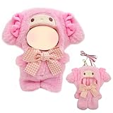 Plüsch Puppen Kleidung for 17cm Plüsch, Rosa Babypuppen Kleidung mit Rosa Bodysuit, 17cm Puppen Outfits, Puppenkleidung, die als Anhänger Verwendet Werden Kann, Geschenk für Mädchen(Ohne Puppe)