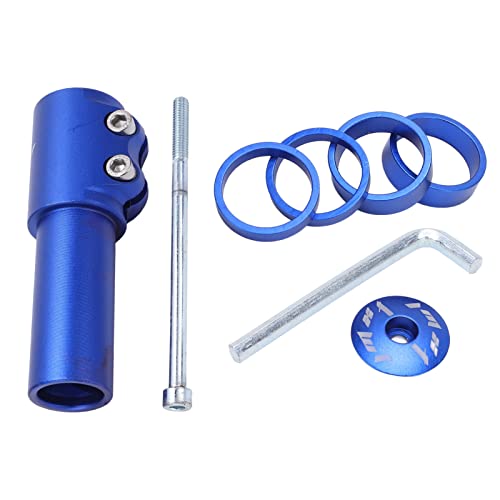 Culnflun Bike Saller Extensión de Aluminio Aluminio Bicicletas Tubos de Horquilla Delantera Altura Ajustable para Bicicleta de montaña con 4 Arandelas y Llave Hexagonal (Azul)