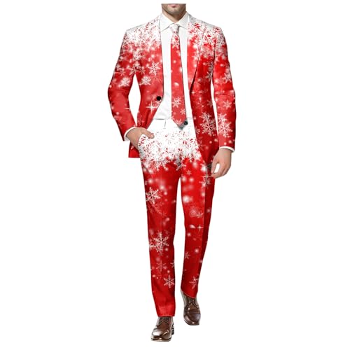 Tenue de Fête pour le Réveillon : Ensemble Costume de Noël pour Homme Chic