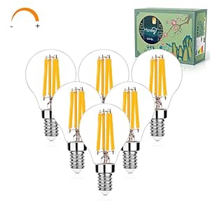 Hcnew dimbare gloeilamp E14 G45 P45 LED warm wit 2700K, 806LM hoog lumen, 6.5W vervangt 60W gloeilamp retro gloeilampen…