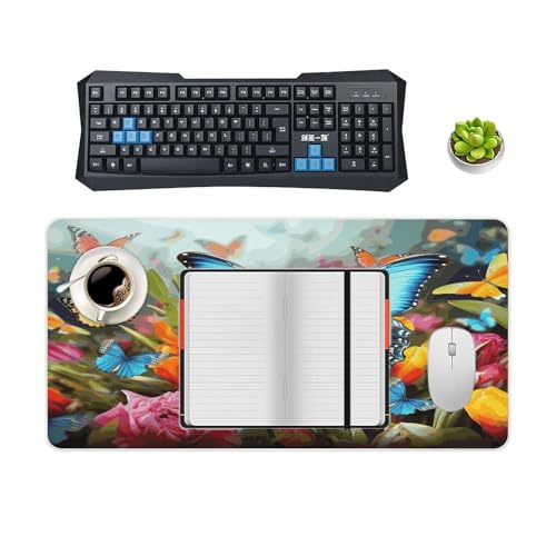 Pad Mouse Grande Colorido con Diseño Floral y Mariposas miniatura 4