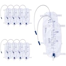 1000ml Catheter Leg Bags, Urinary Drainage Bag for Men Women with Anti-Reflux Valve, 18 Tubing and Adjustable Cloth Straps, Easy Flip Drain Pack of 10