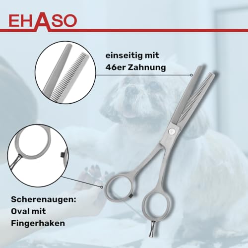 EHASO einseitige Modellierschere + Fingerhaken, 18cm mit 40er Zahnung