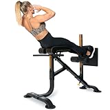 PowerTec Fitness Dual Hyperextension - Crunch Exercise Bench for Home Gym, Black - Multipurpose Back Extension Machine to Strengthen Core, Back, Glutes, Abs - Premium Strength Training Equipment