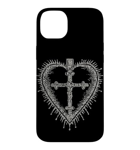 Sacred Heart of Jesus Catholic Icon Cross Church Faith �X�}�z�P�[�X iPhone 14 Plus �p