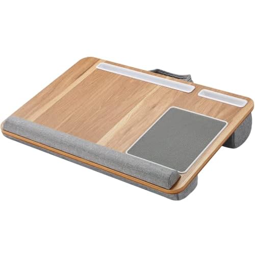 HUANUO Plateau pour Ordinateur Portable avec Coussin, Tapis de Souris & Repose-Poignet intégrés pour Ordinateur Portable jusqu'à 17" avec Support pour Tablette, Stylo & Téléphone