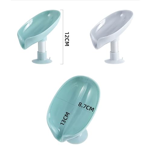 2 Pcs Suction Soap Dishes With Drainage, Shower Soap Holder For Bathroom, Leaf Shape Bar Soap Tray, Soap Box For Kitchen Sponge.easy Cleaning. #TOP6
