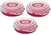 HOMZ 3-Pack Seasonal Holiday Decorative Wreath Storage Organizer, 24 Inch, Red & Clear - Round Plastic Christmas Decoration Holder for Wreaths and Garlands w/ 4-Way Latches Built-In Handle