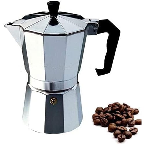 Italian Espresso Stove Top Coffee Maker Espresso Cups Italian Stove Top Coffee Continental Percolator Pot Jug, Camping, Caravan, Brewing Rich Coffee Moka Pot Silver (Silver, 1 cup / 50ml)