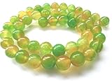 Jade Kugeln Perlen 8mm rund Schmuckperlen 1 Strang (grün gelb)