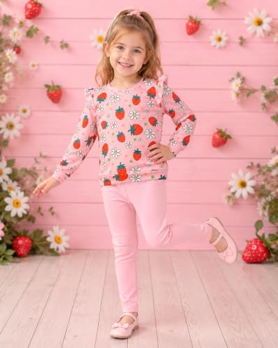 Image of Girls 2 Piece Outfits Toddler Girls Leopard Print T-Shirt and Leggings Set School Outfits Girl Clothes Fall Sets