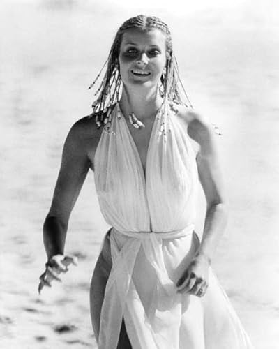 Bo Derek with braids in white dress running on beach 10 24x36 inch poster