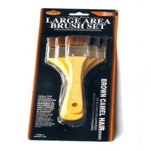 Royal & Langnickel Marrone Cammello Capelli Pennello Grande Zona  Confezione da 3