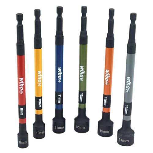 Wiha 6 Piece Color Coded Magnetic Nut Setter Metric Set - 70487