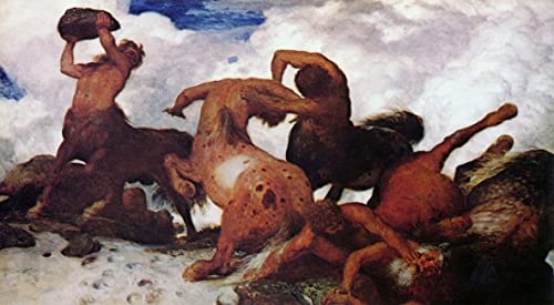 Peinture Poster Impression Kentaurenkampf d'Arnold Böcklin toile haute définition