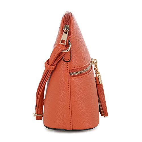 Image of SG SUGU Lunar Lightweight Medium Dome Crossbody Bag Shoulder Bag with Tassel | Zipper Pocket | Adjustable Strap