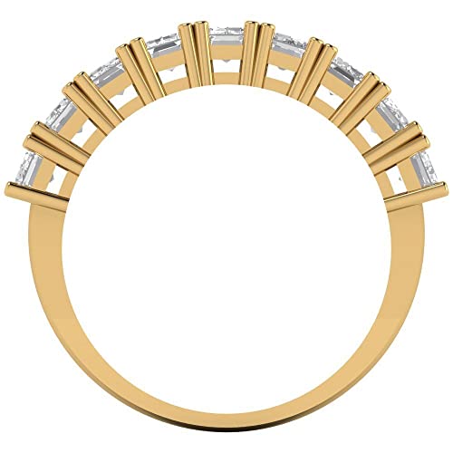 2.61 ct Brilliant Emerald Cut Created Clear Diamond 14k White Gold Eternity Designer Bridal Wedding Band Ring4